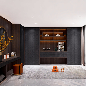 Lemari Pakaian Kayu Modern BOSNiE, Furnitur Kamar Tidur Mewah, Lemari Modular Pintu Geser, Kabinet Gantung Pakaian, Armoire Hotel - Product Image 1