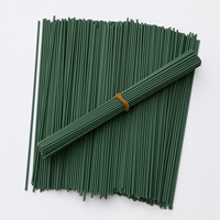Tige en fil métallique faite à la main de 40 cm pour matériel floral DIY, accessoire de fleur artificielle verte pour le Nouvel An chinois