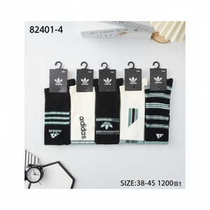 Calzini a equipaggio Casual di marca con Logo personalizzato 3D modello novità traspirante senza soluzione di continuità realizzato in Spandex leggero per la stagione primaverile - Product Image 1