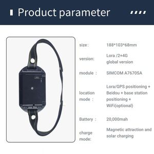 ปลอกคอ GPS อัจฉริยะสำหรับปศุสัตว์ ระบบรั้วเสมือน Cguard แบตเตอรี่ 20000mAh พลังงานแสงอาทิตย์ ติดตามตำแหน่งแบบเรียลไทม์ สำหรับการจัดการปศุสัตว์ แกะ และฟาร์ม - Product Image 6
