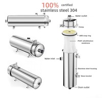 Membrane de filtration ultra en acier inoxydable 1000L bon prix aqua win filtre purificateur d'eau pour la maison potable
