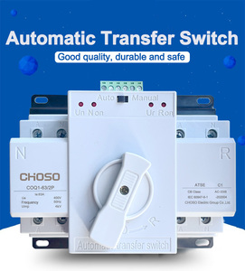 Interrupteur de transfert automatique (ATS) domestique CHOSO COQ1-63/2P 63A 2P avec papier de protection enduit, capacité de coupure 5kA/6kA, 400V - Product Image 1