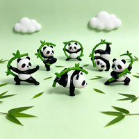 Anime Resin Figuurtjes Set Martial Arts Panda Figuren Zen Tuin Bureaudecoratie Chinese Stijl Kerst Healing