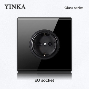 YINKA Công Tắc Điện 1Gang 2 Chiều Bảng Màu Đen Công Tắc Đèn Điện Tiêu Chuẩn EU 220V-250V - Product Image 5