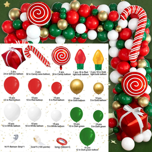 Buon natale Set di palloncini albero di natale babbo natale combinazione per feste forniture regalo arco palloncino - Product Image 3