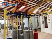 Bouteille de gaz GPL et bouteille d'extincteur Ligne de système de revêtement automatique en poudre avec four de polymérisation