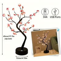 Lampu Pohon Plum Bertenaga Baterai & USB dengan Kontrol Sentuh - Lampu Dekorasi Natal Dalam Ruangan