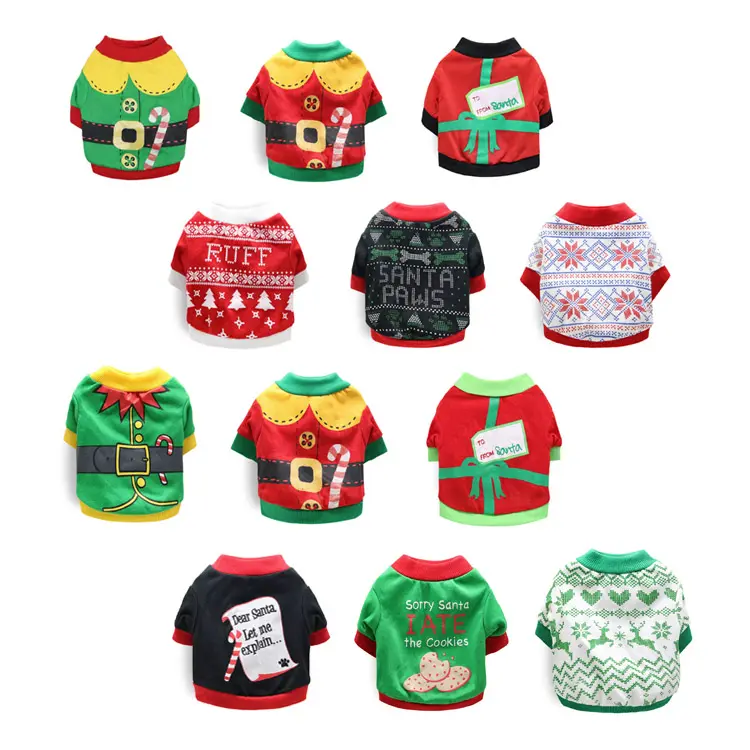 Christmas Pet Clothes Fashion Sweater Dog Cat Warm Christmas Costume Clothes