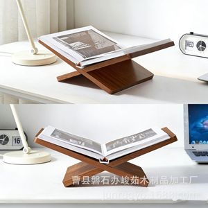 Wooden Magazine <b>Rack</b> Solid Wood Minimalist Design Reading Shelf For Home Office Decor - Product Image 3
