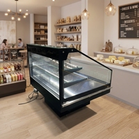 Vitrine réfrigérée ouverte à refroidissement par air pour fruits, yaourts coupés, sandwichs et charcuterie