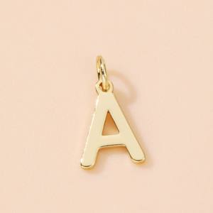 Penjualan Terbaik Shiny kalung inisial jimat liontin perhiasan membuat 18k berlapis emas baja tahan karat Diy huruf gelang pesona - Product Image 4