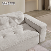 Canapé sectionnel 4 places en tissu moderne style capitonné, mousse intégrale sans armature, emballage sous vide compressé, vente en gros OEM