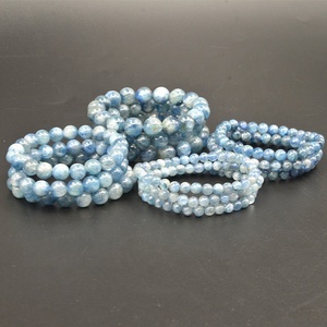 Aita 6 7 8 10mm vente en gros de <span class=keywords><strong>bijoux</strong></span> en pierre de <span class=keywords><strong>Cyanite</strong></span> <span class=keywords><strong>bleue</strong></span> perles rondes Bracelet en pierre pour femmes - Product Image 6