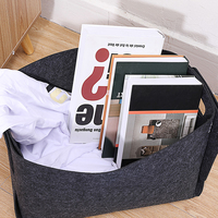 Panier de rangement pliable, multifonction, sac de rangement pliable, panier à linge en feutre, organisateur avec poignées pour la maison