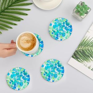 Posavasos de Cerámica con Mosaico de Vidrio Marino Clásico, Antideslizantes, Absorbentes y Ecológicos para Decoración del Hogar Contemporáneo - Product Image 6