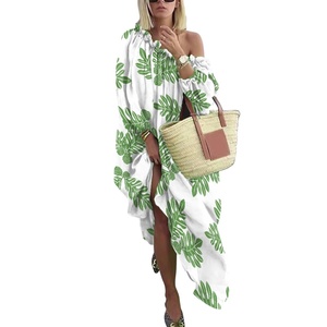 Popolare abito da donna con stampa su richiesta stile hawaiano personalizzato <span class=keywords><strong>Ulu</strong></span> lascia stampe in tessuto taglie forti abiti Casual da donna - Product Image 4