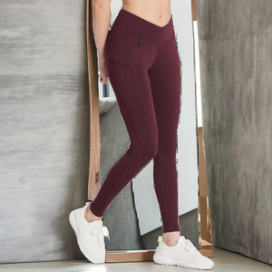 High Waist Breathable Thick Velour Solid Vintage Style Full Length <b>Pockets</b> Pants <b>Leggings</b> for Summer - Product Image 2