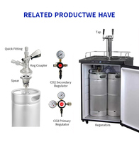 Fût de bière vide en acier inoxydable 304, norme européenne, 30L, avec raccords A/D/S/G, pour brasserie et fermentation
