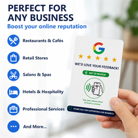 Carte de commentaires Google en PVC CR80 avec code NFC et QR, pour demander des commentaires numériques des clients, promotion commerciale, étanche, facile à transporter, portable