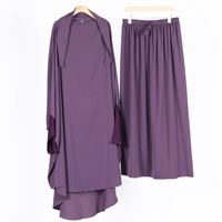 Ensembles de 2 pièces pour femmes musulmanes, robe de prière, abaya, khimar, Ramadan, Eid, vêtements islamiques, costume
