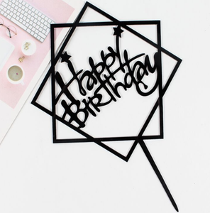 All'ingrosso buon compleanno acrilico cake toppers cupcake toppers picks for women men girl boy princess prince cake party decoration - Product Image 3
