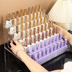 2025 New Design Nail Polish <b>Shelf</b> Transparent Acrylic Multi Layer Display Stand Cosmetics Nail Polish Storage Rack for Salon - Product Image 1