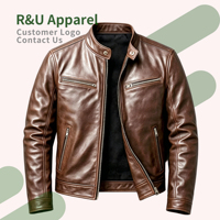 Blouson Bomber Motard Homme Col Montant en Cuir PU Coupe Slim Personnalisé Manches Longues Style Course