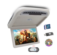 Lecteur DVD de voiture 12,1 pouces, écran IPS, moniteur de plafond, moniteur rabattable HD pour véhicule, bus, voiture, camion