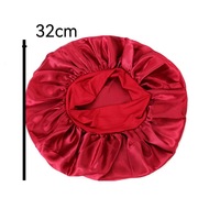 Bonnet de nuit en satin soyeux uni avec logo personnalisé, bord large, pour femme, avec bande élastique
