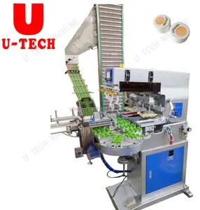 Automatic Four Color Aluminium / Beer / Plastic PET PP Caps Pad Printing Machine For 5 Gallon Bottle Cap Printer