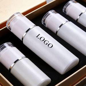 Screen Print Custom White Glass Cosmetic Bottles in Stock Eye Serum Vials Lotion <b>Pumps</b> Foundation Jars with Custom Logo - Product Image 2