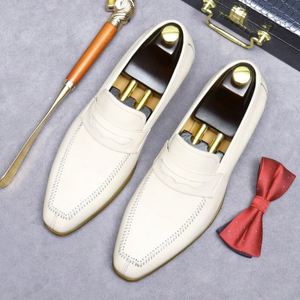 ASTON M.JAZZ Men's Genuine Cowhide Leather Patchwork <b>Pointed</b> Lace-Up Shoes Comfortable Business Formal Anti-Slip Rubber Outsole - Product Image 6