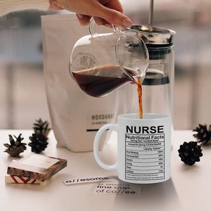 Infirmière Faits Nutritionnels Nouveauté Cadeau Imprimé Thé Tasse En Céramique 11OZ Tasse À Café Cadeau pour Infirmière - Product Image 2