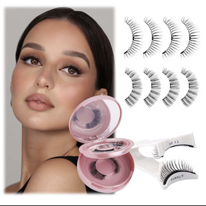<span class=keywords><strong>Cils</strong></span> <span class=keywords><strong>magnétiques</strong></span> Wosado en gros, 2 paires, avec pince, boîte ronde rose, <span class=keywords><strong>faux</strong></span> <span class=keywords><strong>cils</strong></span> doux en vison synthétique réutilisables sans colle, OEM - Product Image 2