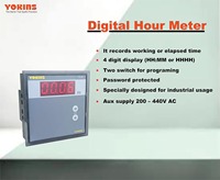 Compteur d'heures numérique Yokins 4 chiffres HHMM/HHHH 96x96mm 1-100V DC Programmation à deux commutateurs Qualité industrielle (0,5% + 2) Précision ABS