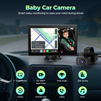 Moniteur de caméra de voiture pour bébé avec 5G WiFi Split View Syncs Phone Navigation 7 pouces sans fil CarPlay Android Auto Screen Night Vision