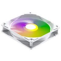 Ventilateur de châssis ARGB blanc avec panneau lumineux circulaire, pales translucides, haute vitesse, grand débit d'air, silencieux pour PC de jeu