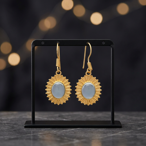 Boucles d'oreilles à clous pour enfants en acier inoxydable et turquoise, faites à la main, style ethnique bohème - Product Image 2