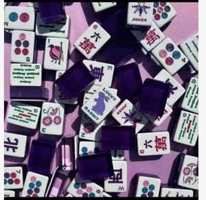 Fichas de mahjong acrílicas hechas a mano, fichas de mahjong estilo americano, mahjong estilo americano con números en inglés - Product Image 4