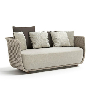 Ensemble de canapés confortables de style nordique moderne pour jardin, villa, complexe hôtelier, plage, en corde tressée durable, avec tables basses - Product Image 5