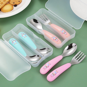 <span class=keywords><strong>Cubiertos</strong></span> de acero inoxidable para niños, <span class=keywords><strong>cubiertos</strong></span> creativos para el hogar, <span class=keywords><strong>cubiertos</strong></span> de mango corto para bebés, juego de <span class=keywords><strong>cubiertos</strong></span> para comer, cuchara y tenedor - Product Image 4