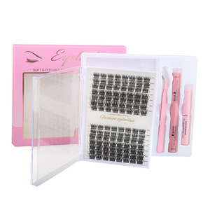 LC225 LC226 LC228 LC230 False Eyelashes <b>Individual</b> Clusters High Grade Fiber Black Cotton Stalk Single <b>Lashes</b> Extension Kit - Product Image 3