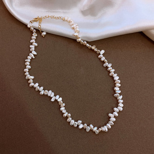 Moda Irregular en forma de arroz perlas reales con cuentas gargantilla collares mujeres lujo Natural barroco perla de agua dulce collar de boda - Product Image 4