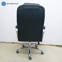 Chaise de bureau en cuir à dossier haut, design ergonomique, style contemporain, pivotante à 360° pour atelier