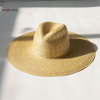 Shinehats 2024 OEM personalizado estilo Panamá ala ancha trigo fino hecho a mano de alta calidad mujeres playa sombreros de paja sol verano Sombrero
