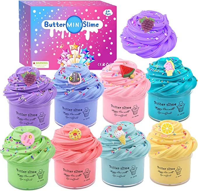 Набор слизи с маслом, 8 упаковок, набор слаймов с мягким маслом, слайм с конфетами, не липкий, сделай сам, снятие стресса, слайм, игрушка для детей