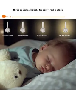 Veilleuse portable chauffante pour le sommeil, aide au sommeil pour bébé, appareil apaisant, 16 chants de la nature, haut-parleur de bruit blanc - Product Image 2