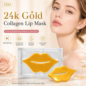 <span class=keywords><strong>Masque</strong></span> Lèvres Or 24K Marque Blanche Collagène Hydrogel Repulpant Hydratant Réparateur Anti-Âge Éclaircissant Soin Beauté Luxe - Product Image 1
