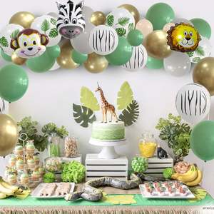 Langzuo Kit de guirlande de ballons verts Kit d'arche de ballons en latex pour garçon <span class=keywords><strong>Jungle</strong></span> enfants 1er 2e 3e 4e 5e <span class=keywords><strong>décoration</strong></span> de fête d'<span class=keywords><strong>anniversaire</strong></span> - Product Image 4