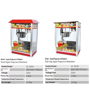 <span class=keywords><strong>Machine</strong></span> <span class=keywords><strong>à</strong></span> Popcorn Commerciale Électrique de Table Automatique pour Maïs Soufflé, Forme Sphérique Papillon, Prise US 110V, Modèle CT-801, Garantie 180 Jours - Product Image 1